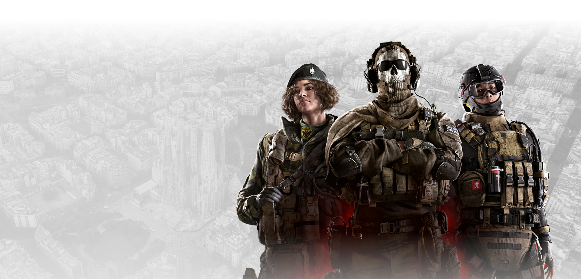 Barcelona aerial view with CoD soldiers